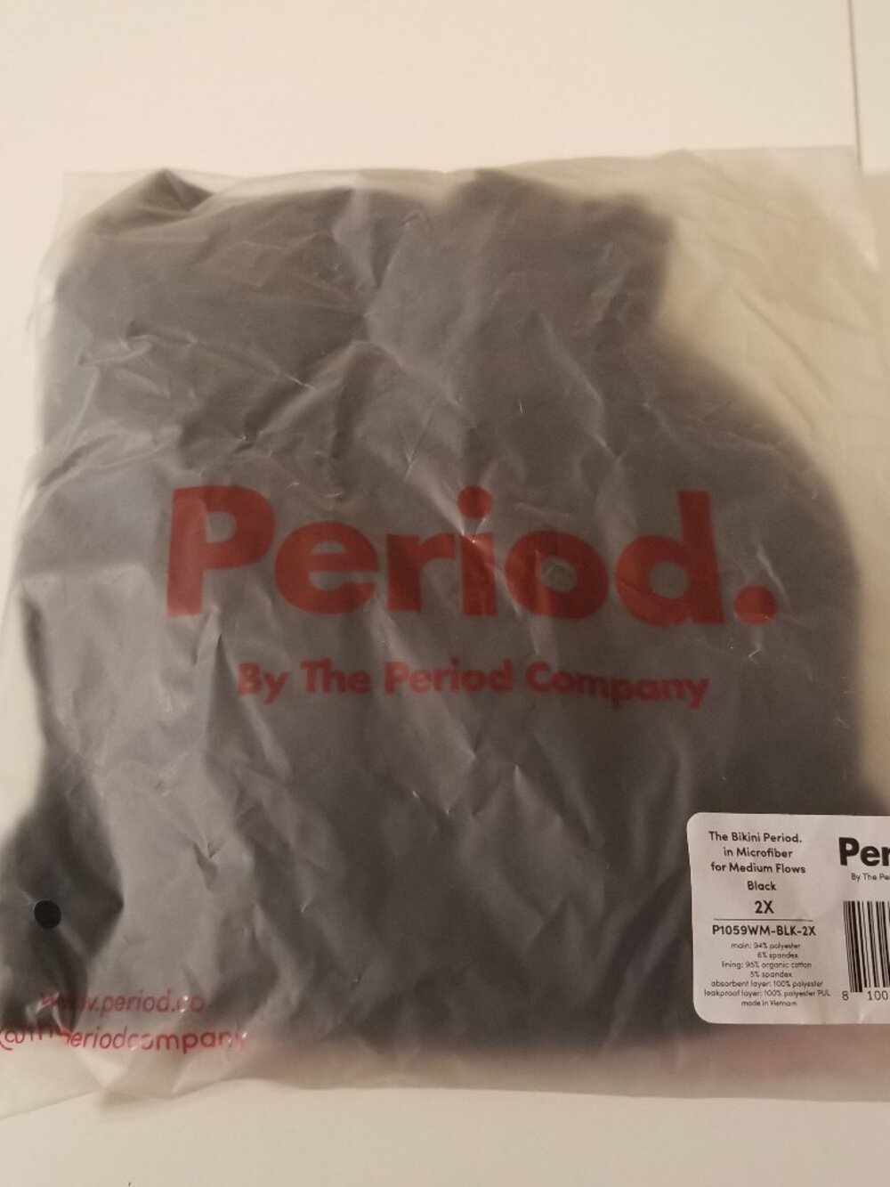 The Period Company, The Bikini Period, Black, 2XL